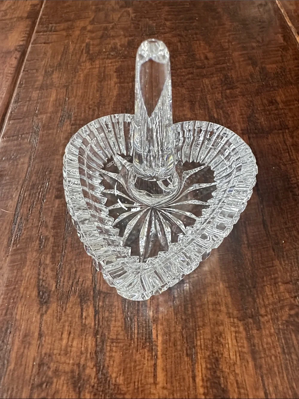 Waterford Crystal Heart Shaped Ring Holder Vanity Jewelry Dish